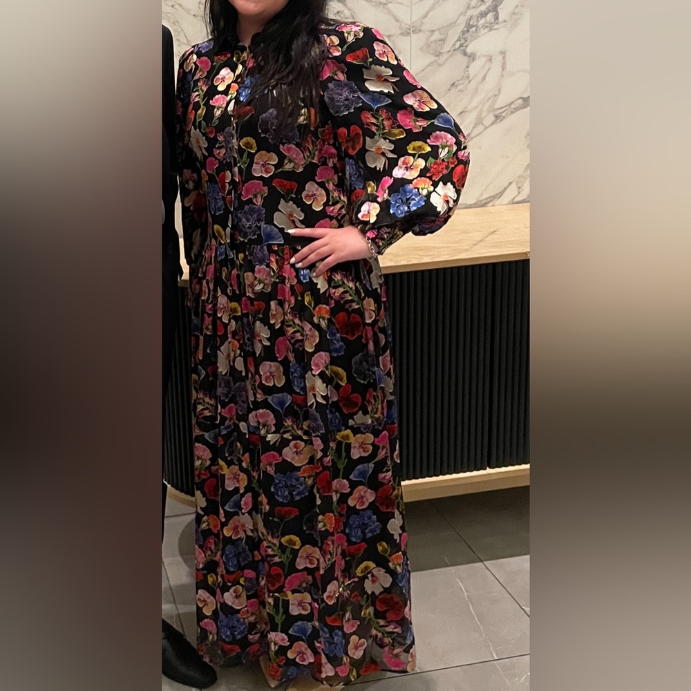 Alice + Olivia Multicolor Floral Long Sleeve Dress